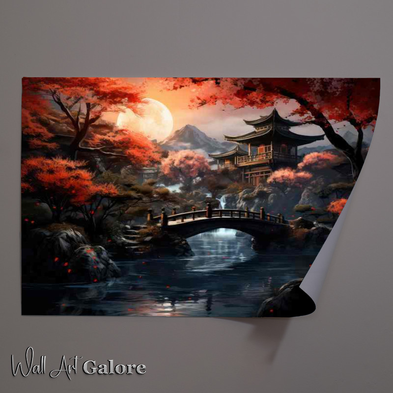 Buy Unframed Poster : (Sakura Bridge Soiree Lakes Lustrous Lullaby)