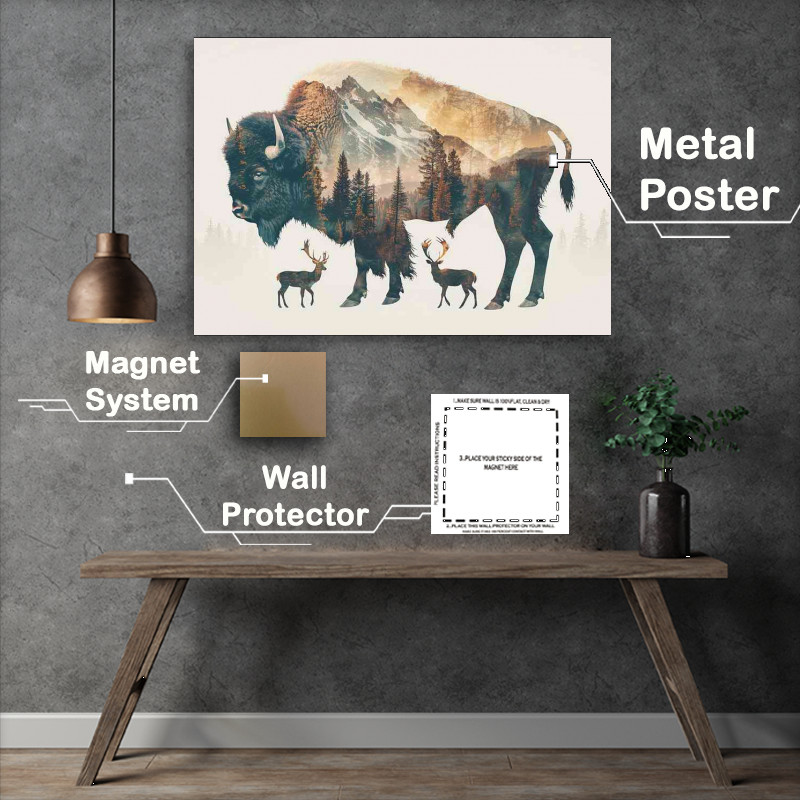Buy Metal Poster : (The Deer and the Buffalo)