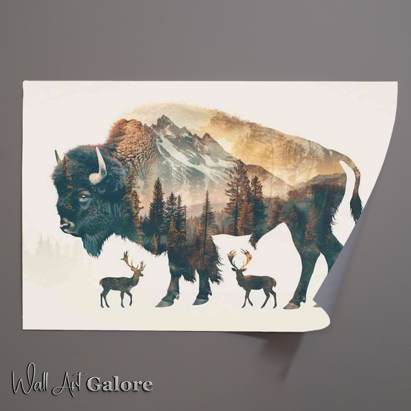 Buy Unframed Poster : (The Deer and the Buffalo)