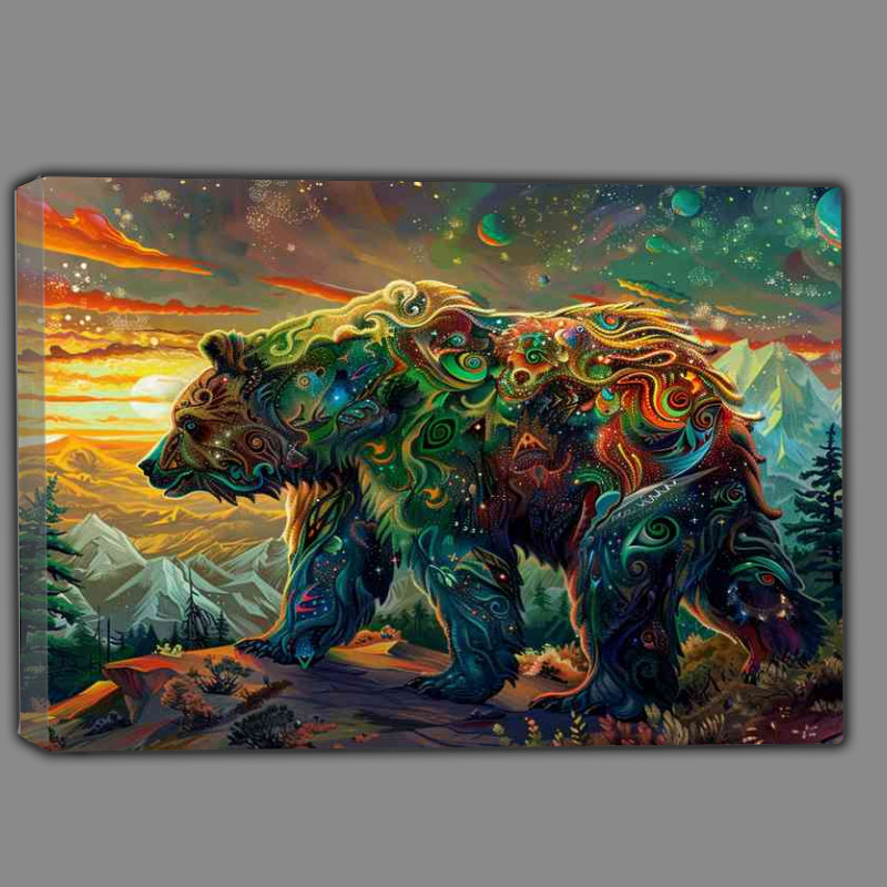 Buy Canvas : (The Painted Brown Bear with many colours)