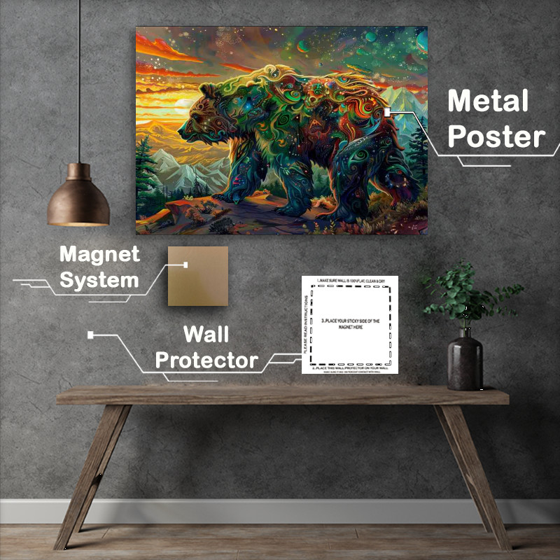 Buy Metal Poster : (The Painted Brown Bear with many colours)