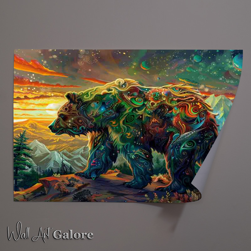 Buy Unframed Poster : (The Painted Brown Bear with many colours)
