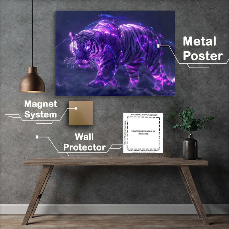 Buy Metal Poster : (The Purple Tiger with white eyes)