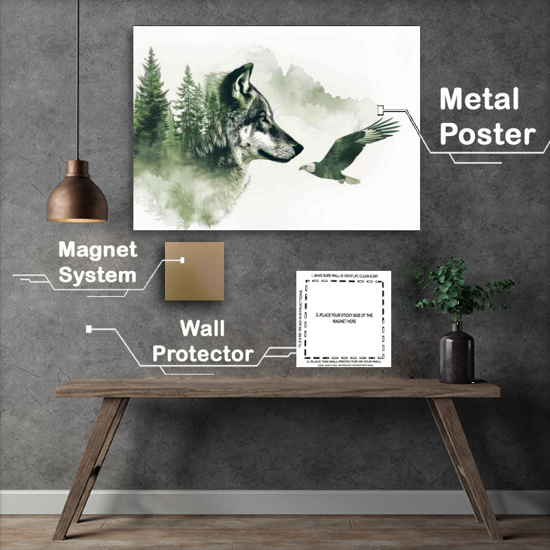 Buy Metal Poster : (The Wolf behind the trees)