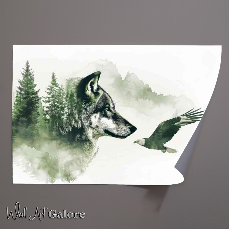 Buy Unframed Poster : (The Wolf behind the trees)