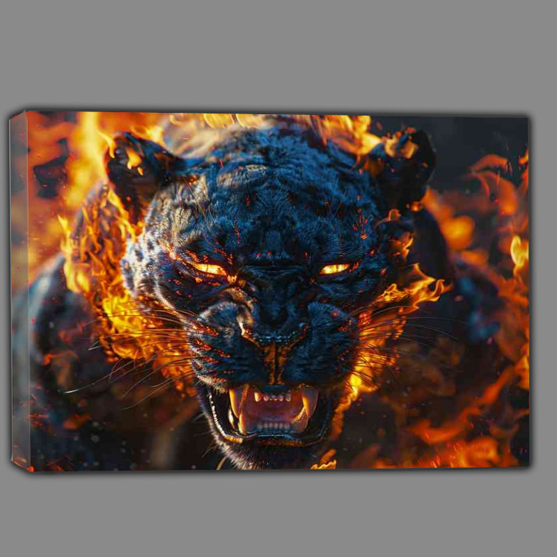 Buy Canvas : (The black Panther is in flames)