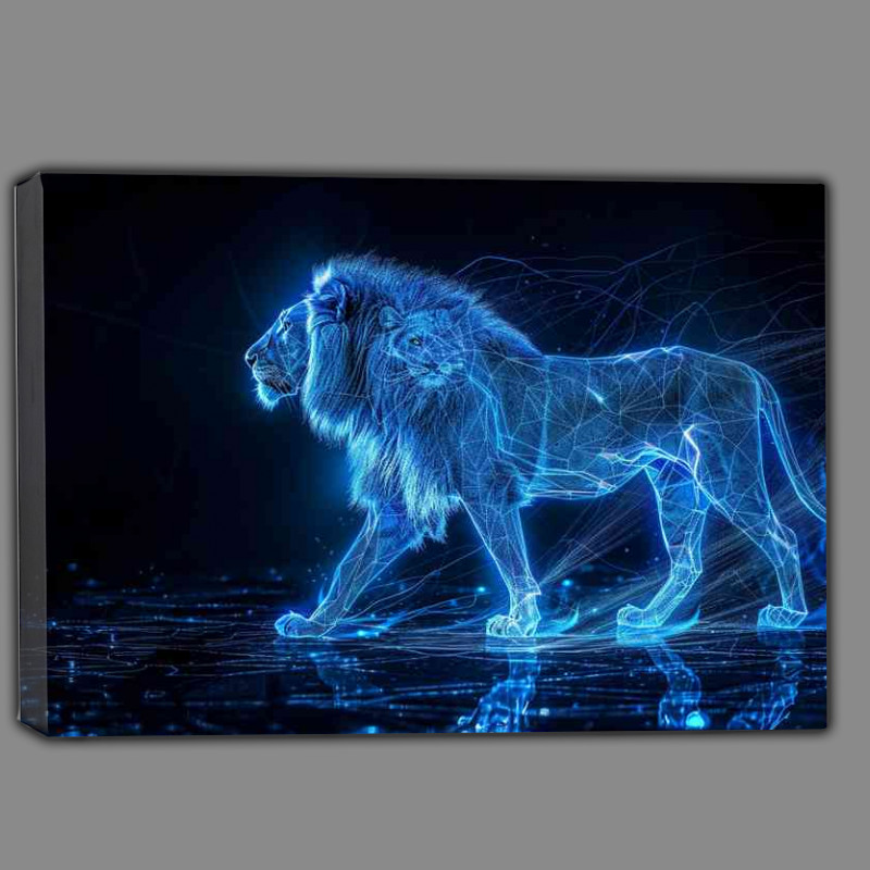 Buy Canvas : (The blue majestic lion walking)