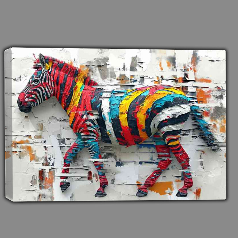 Buy Canvas : (The colourful painted Zebra)