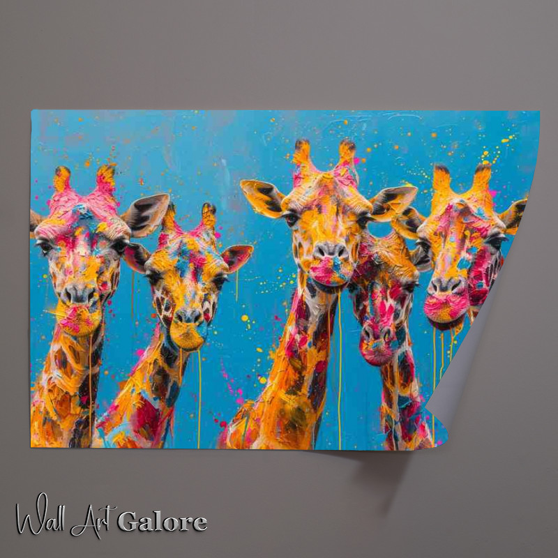 Buy Unframed Poster : (The giraffe club splashed art)