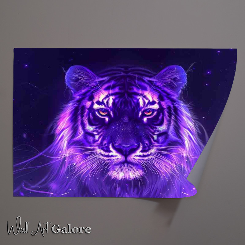 Buy Unframed Poster : (Tiger head In a magic purple)