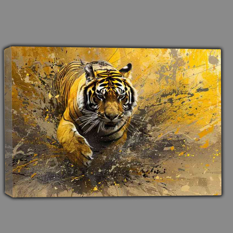Buy Canvas : (Tiger running through the splashed art)