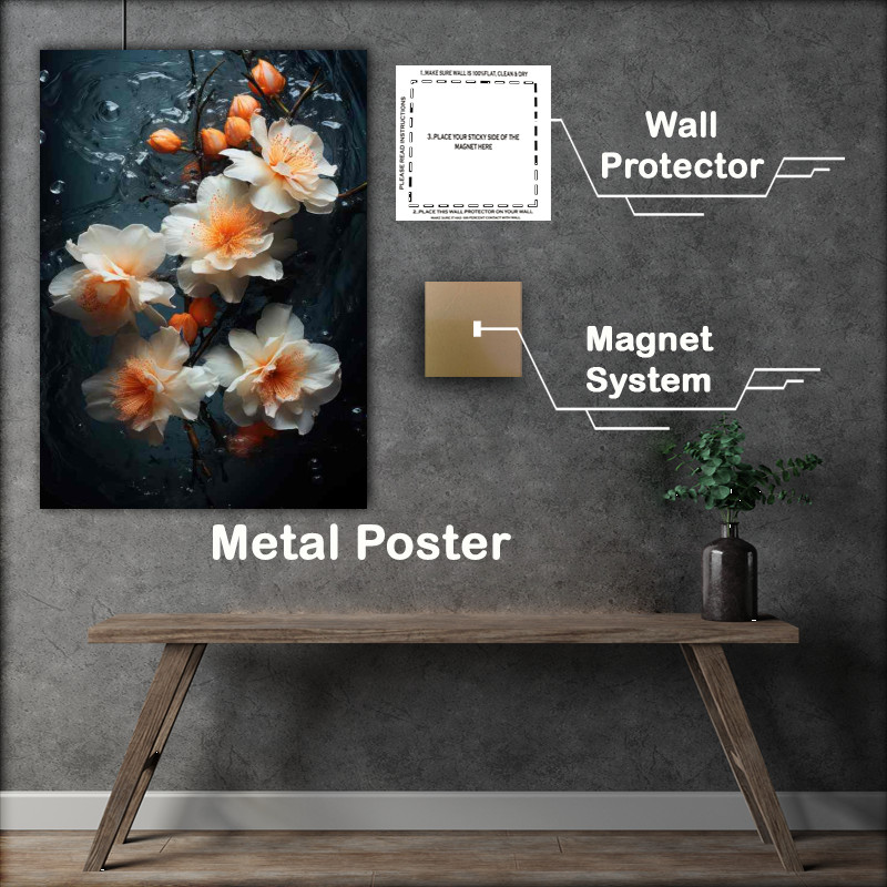 Buy Metal Poster : (Orange water lillys)