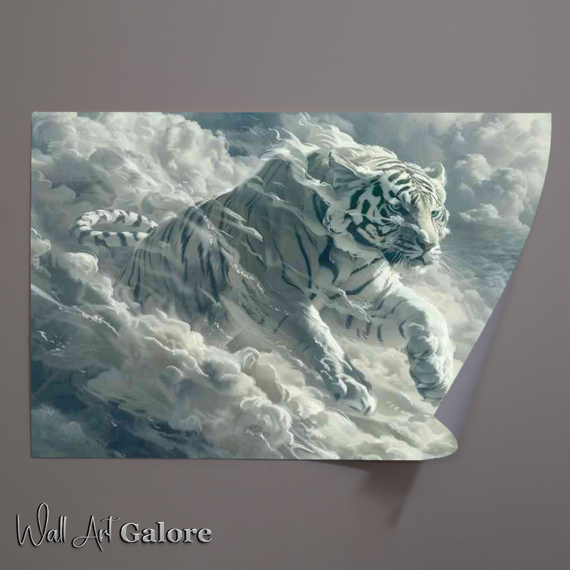 Buy Unframed Poster : (White Tiger in the clouds)