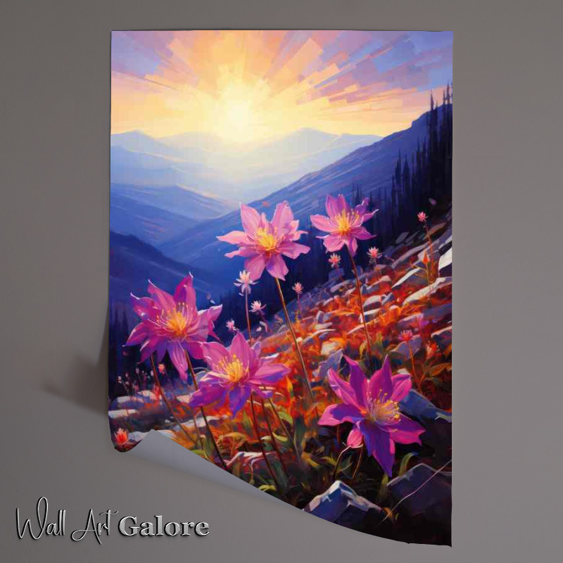 Buy Unframed Poster : (Pink flowers in the mountains)