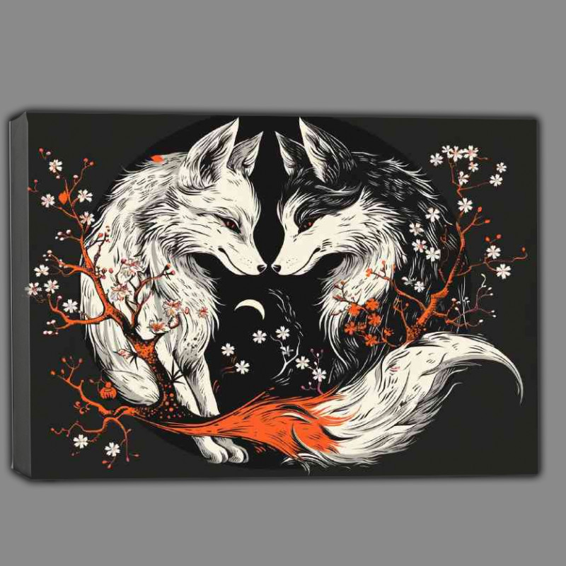 Buy Canvas : (Yin yang symbol made of two foxes)
