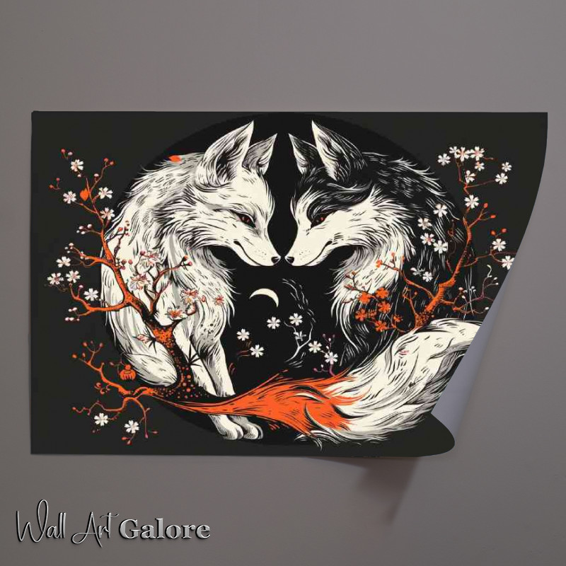 Buy Unframed Poster : (Yin yang symbol made of two foxes)