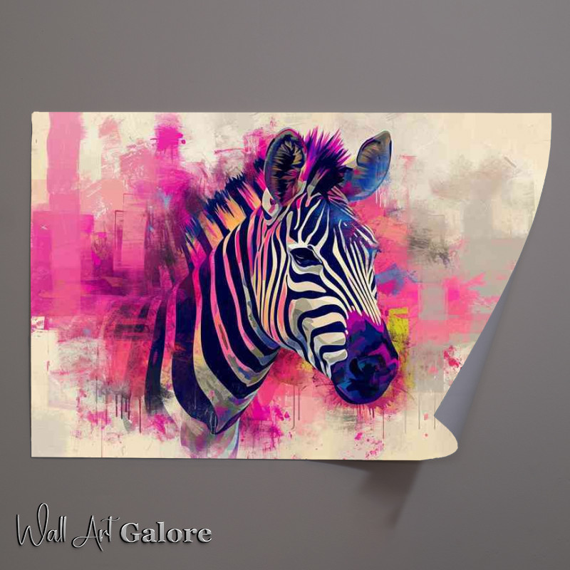 Buy Unframed Poster : (Zebra colourful realisum art)