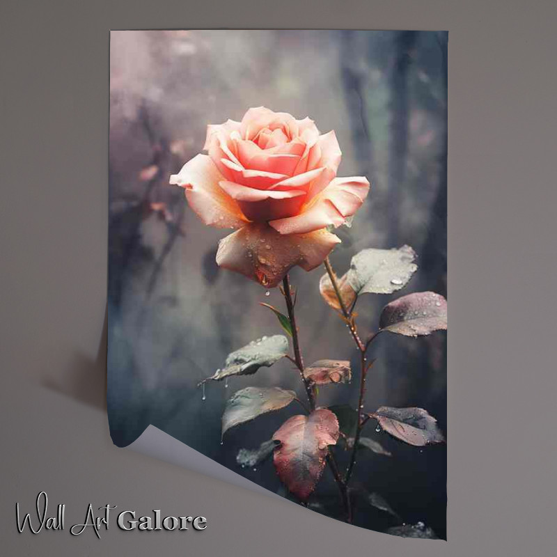 Buy Unframed Poster : (Pink rose in a flower garden)