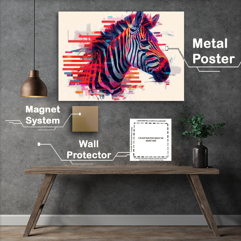 Buy Metal Poster : (Zebra head painted in various colours)