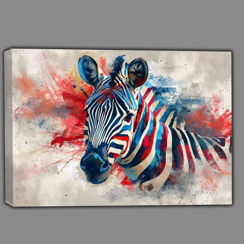 Buy Canvas : (Zebra with red splashes art)