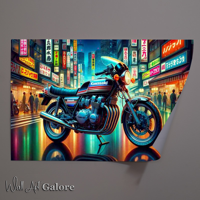 Buy Unframed Poster : (Kawasaki 2 stroke motorcycle from the 1980s in vivid detail)