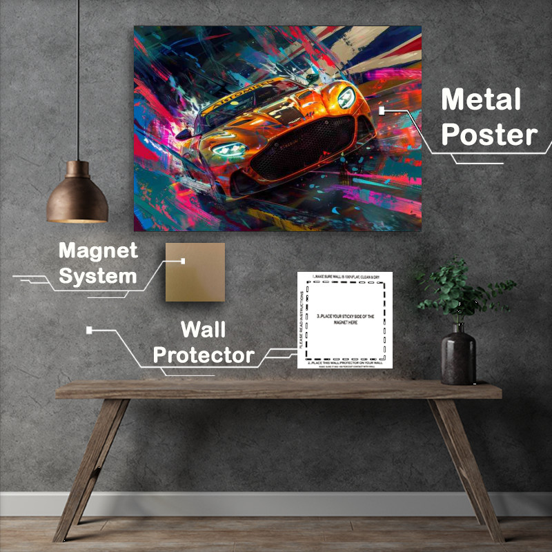 Buy Metal Poster : (A painting Aston Martin DBS Super car)