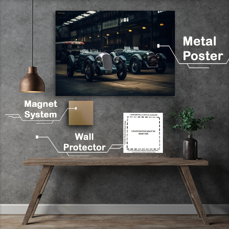 Buy Metal Poster : (A pair of open top racing cars)