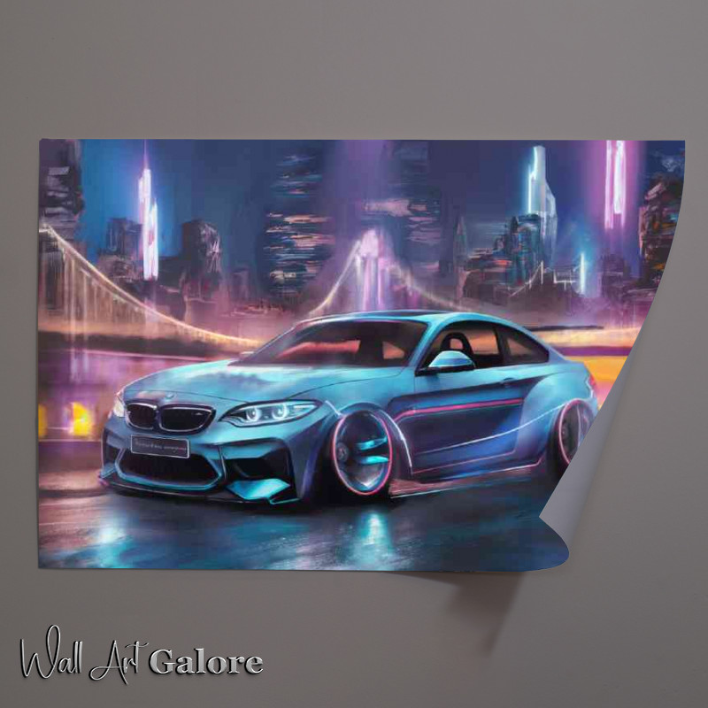 Buy Unframed Poster : (A stunning BMW concept car in neon colours)