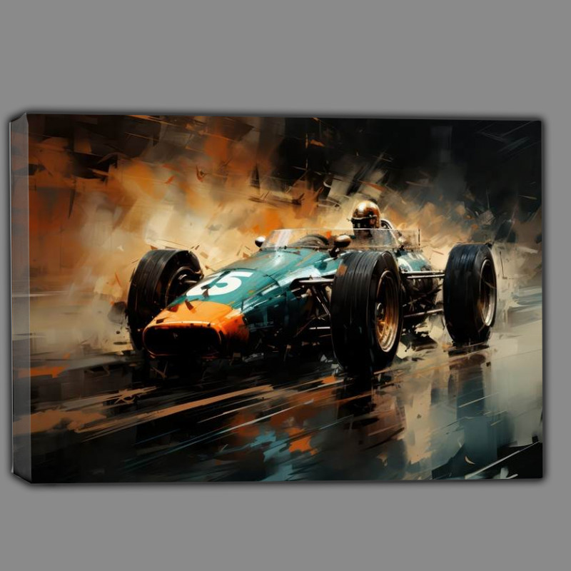Buy Canvas : (Across the winning line old classic racing cars)