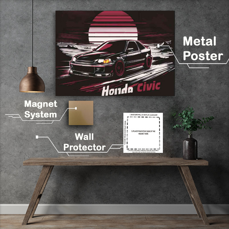 Buy Metal Poster : (Awe inspiring Honda Civic)