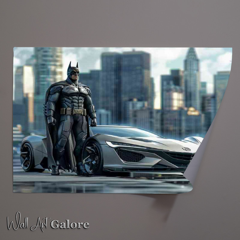 Buy Unframed Poster : (Batman_standing_next to the silver car)
