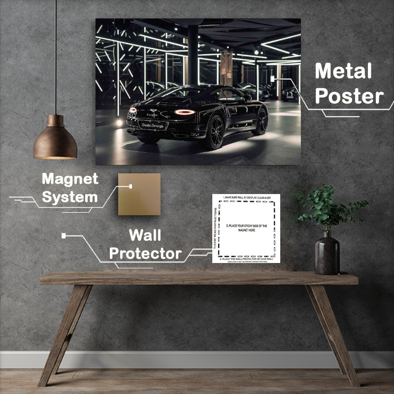 Buy Metal Poster : (Black Bentley gt with black rims)