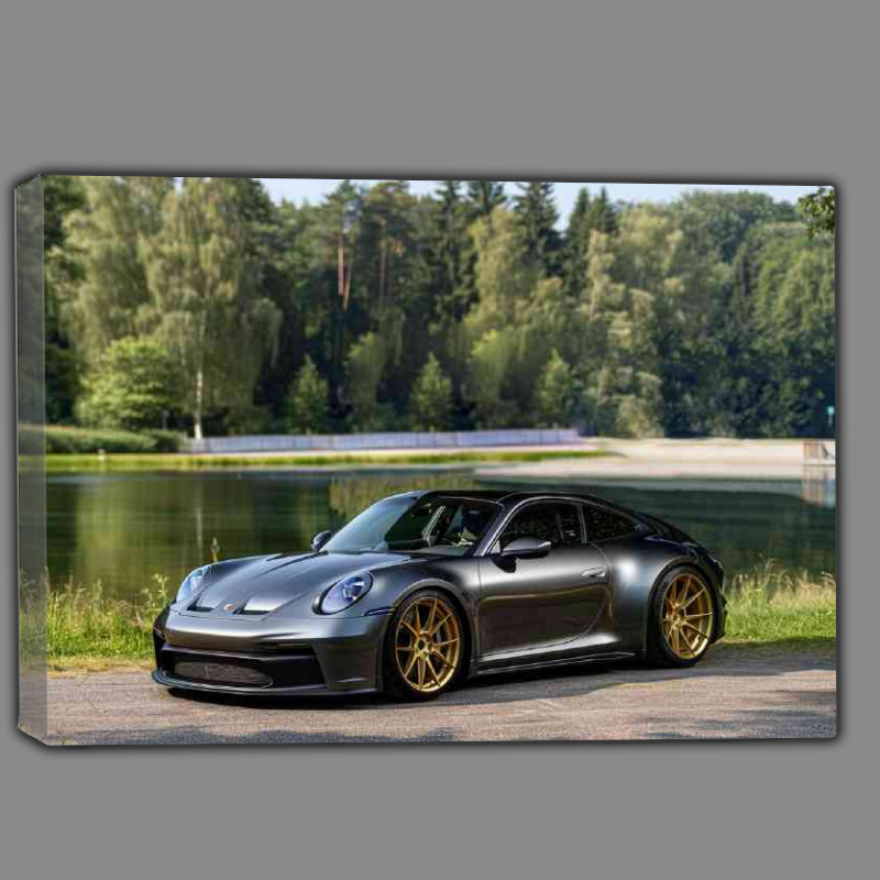 Buy Canvas : (Black and grey widebody Porsche with a gloss finish)