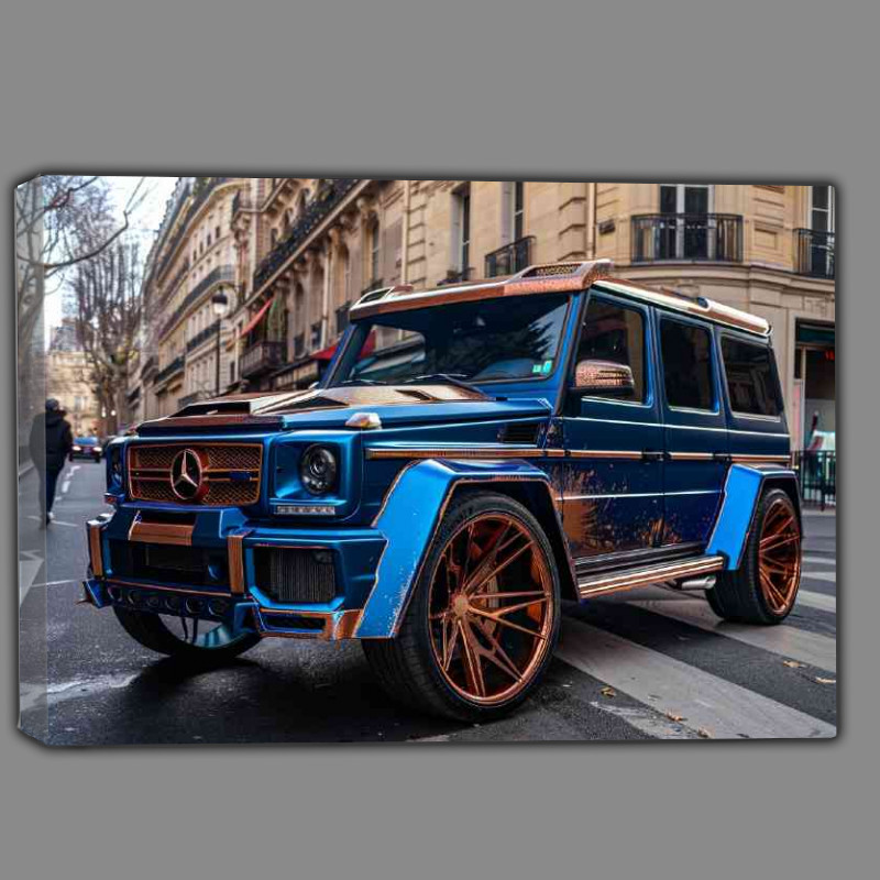 Buy Canvas : (Blue and copper metallic paint Mercedes G class)