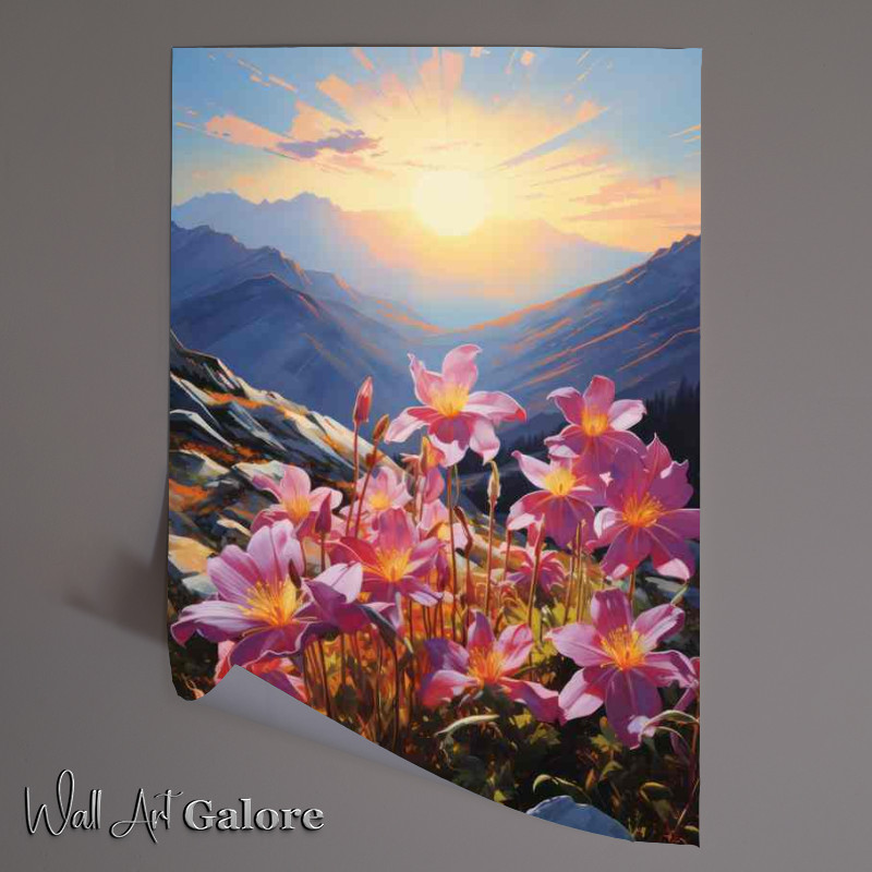 Buy Unframed Poster : (Wild columbines bloom in the mountains)