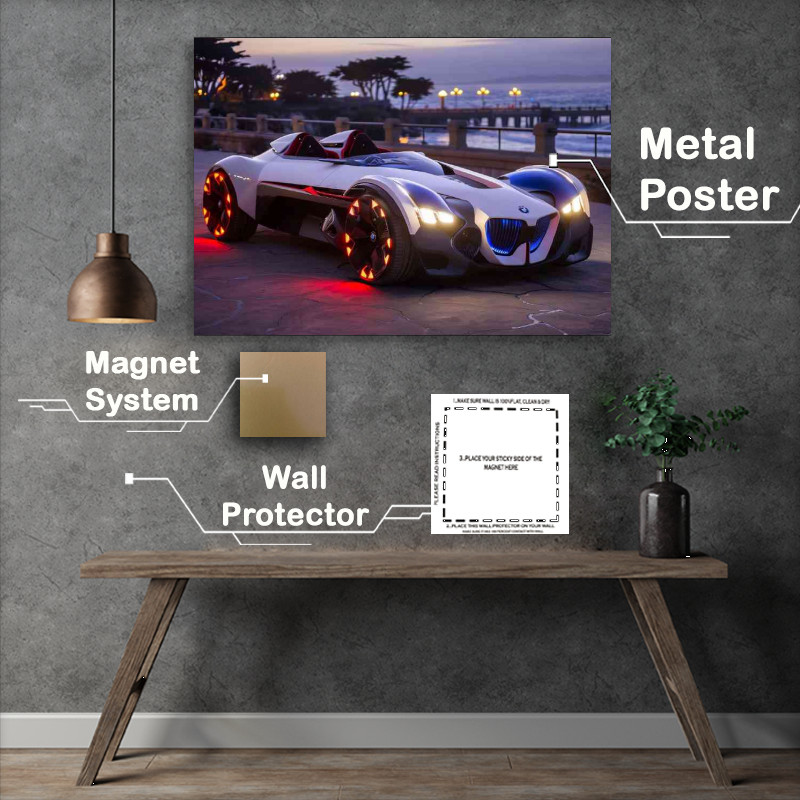 Buy Metal Poster : (Concept car inspired by BMW at night)