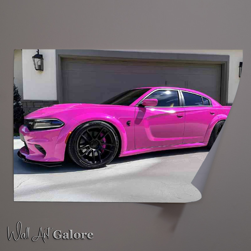 Buy Unframed Poster : (Dodge charger hellcat pink candy paint color)