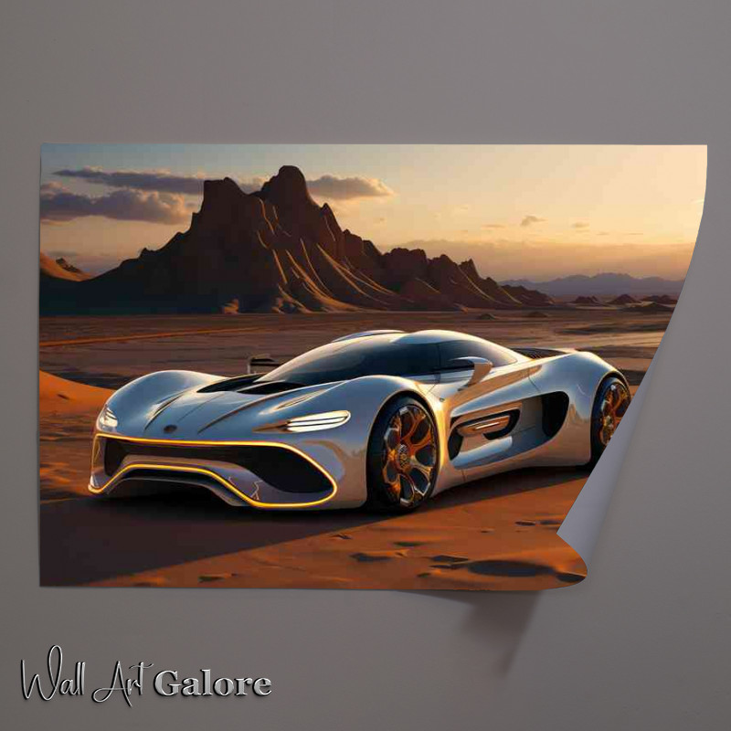 Buy Unframed Poster : (Exotic sports Car in the desert)
