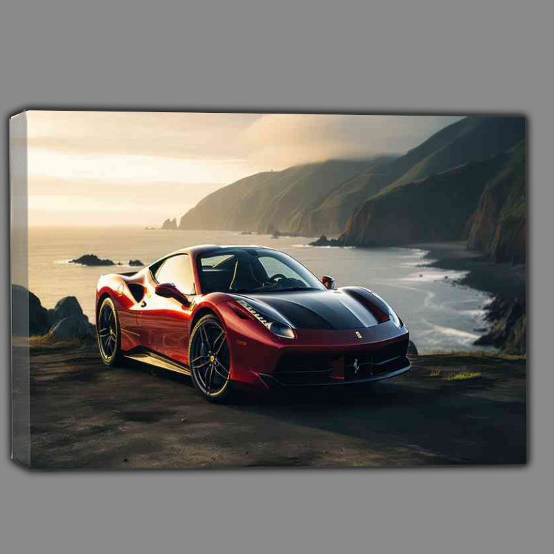 Buy Canvas : (Ferrari 458 spider in red by the mountains)