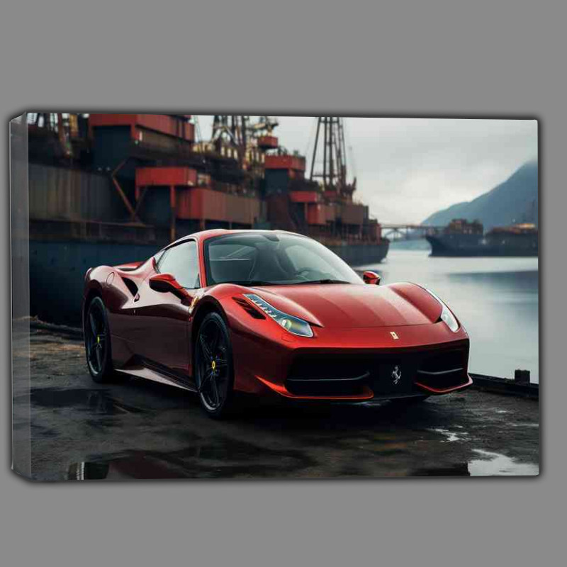 Buy Canvas : (Ferrari 458 spider on san fransisco bay)
