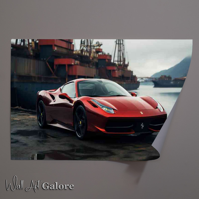 Buy Unframed Poster : (Ferrari 458 spider on san fransisco bay)