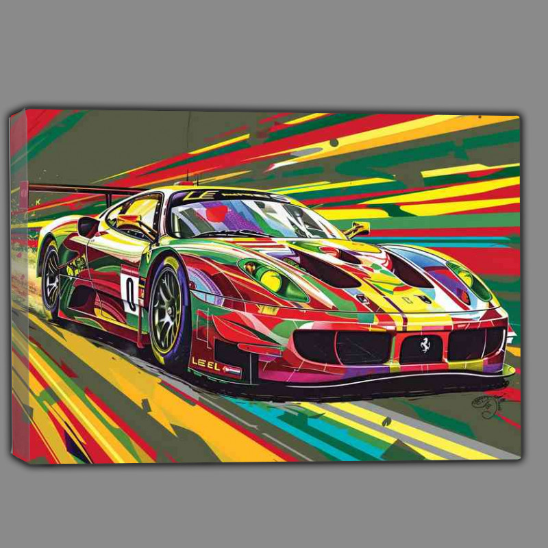 Buy Canvas : (Ferrari Le Mans race car in the style of pop art)