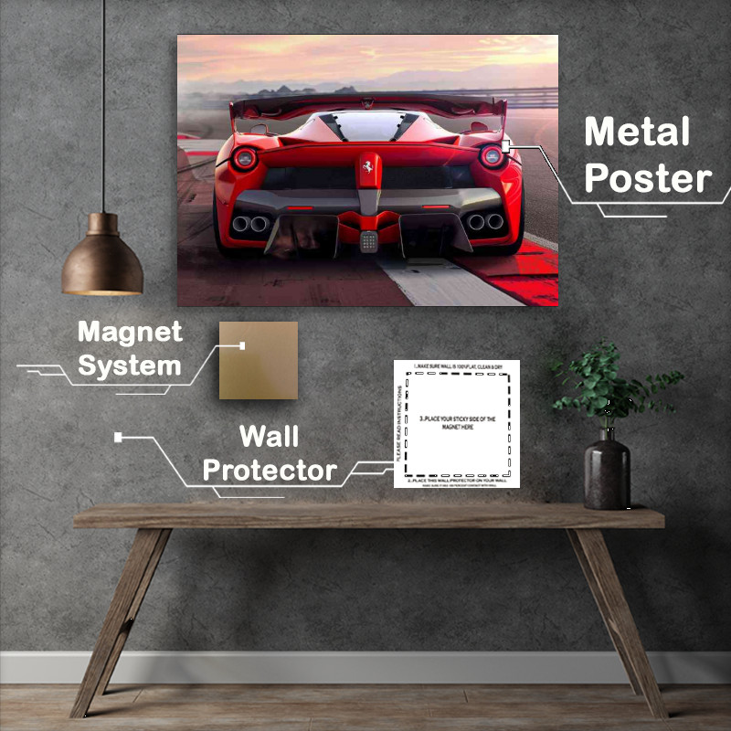 Buy Metal Poster : (Ferrari f82 concept car with large rear wing wide)