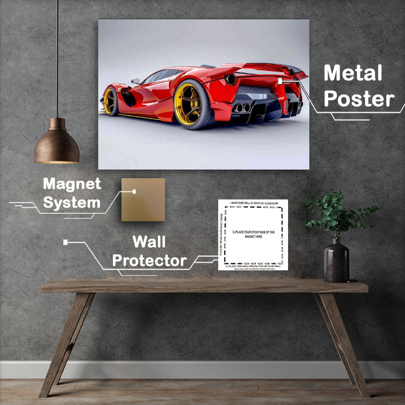 Buy Metal Poster : (Ferrari f829 supercar concept large rear wing)