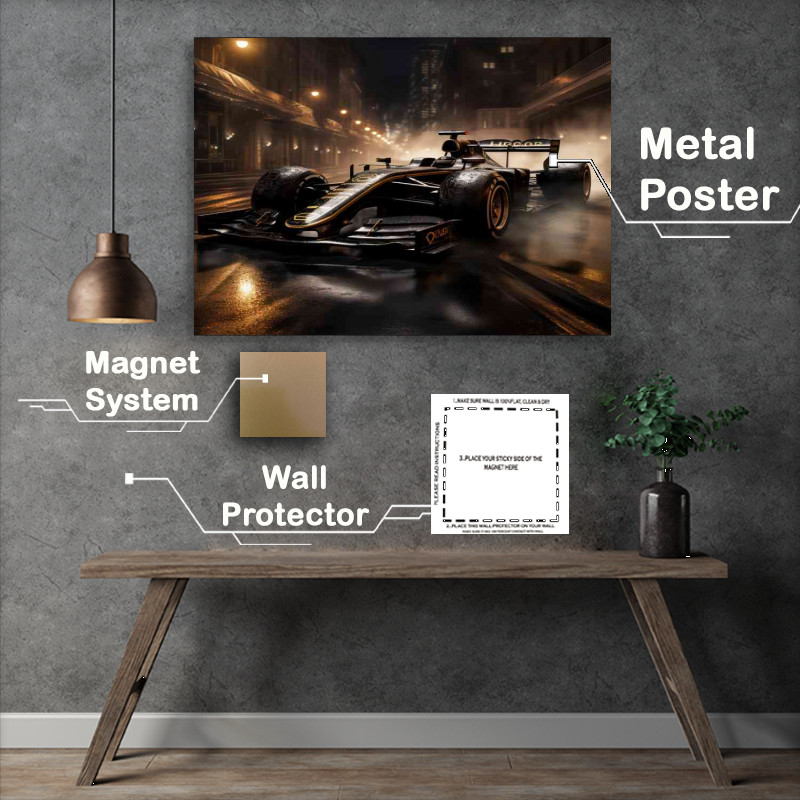 Buy Metal Poster : (Formula one style street race)