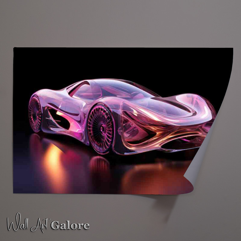 Buy Unframed Poster : (Futureistic concept car in pink)