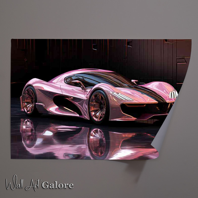 Buy Unframed Poster : (Futuristic car in pink)
