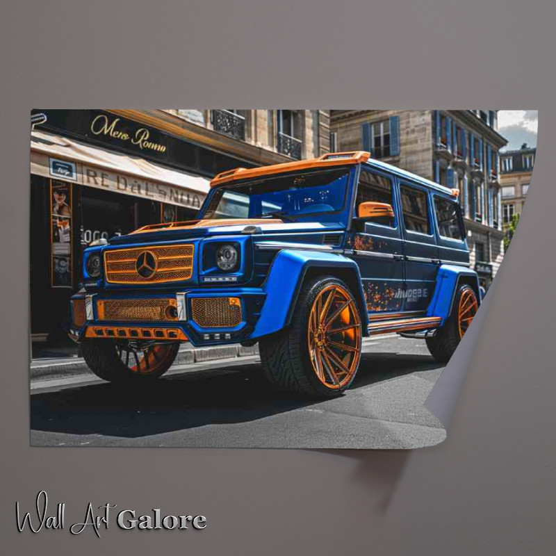 Buy Unframed Poster : (G class blue and copper metallic paint Mercedes)