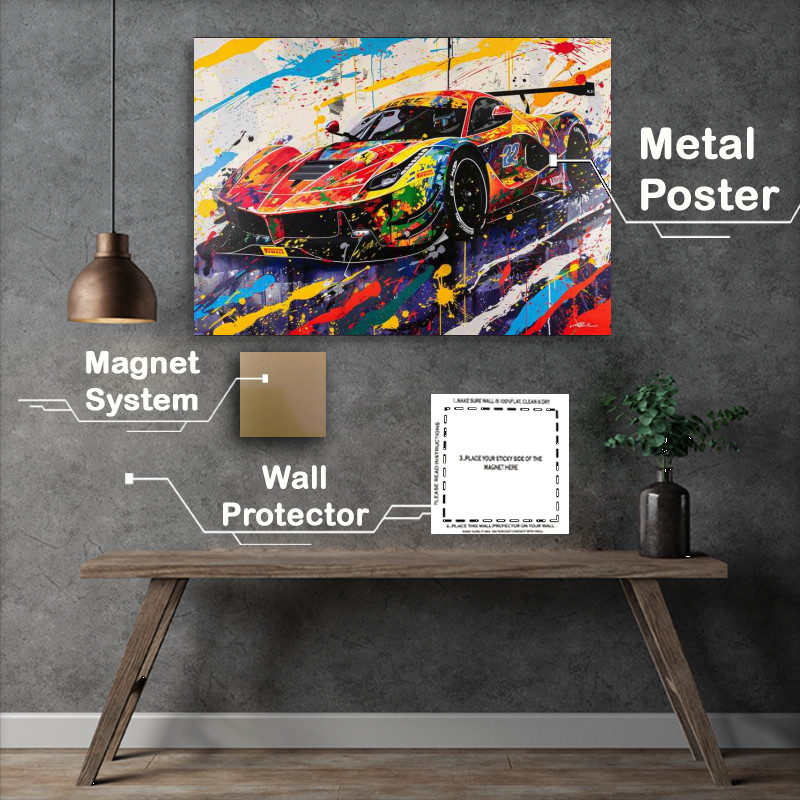 Buy Metal Poster : (Graffiti painting of the La Ferrari)