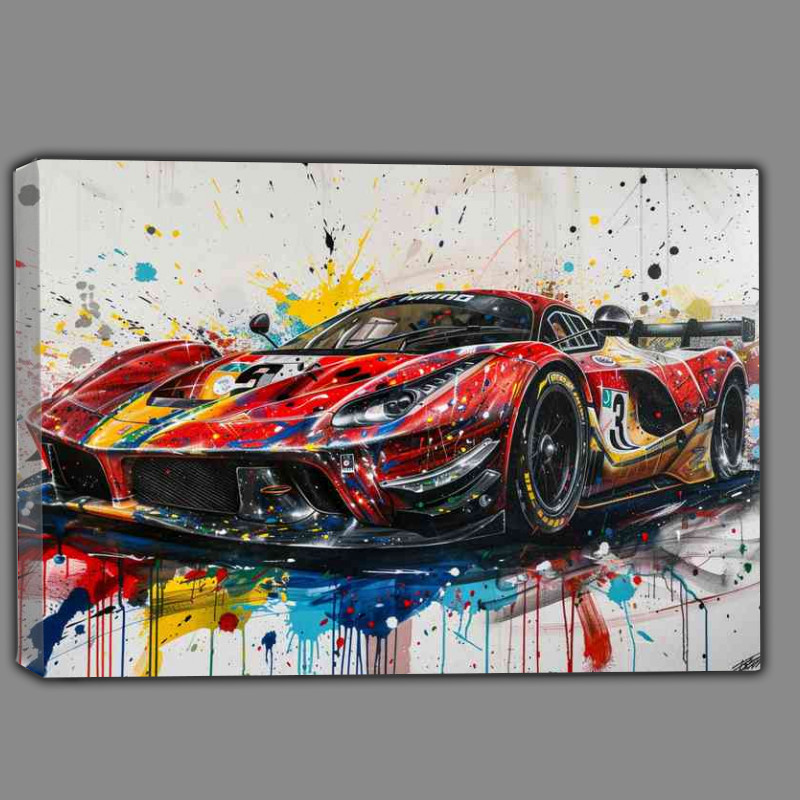 Buy Canvas : (Graffiti painting of the Red Ferrari)